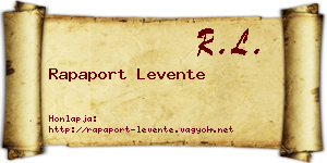 Rapaport Levente névjegykártya